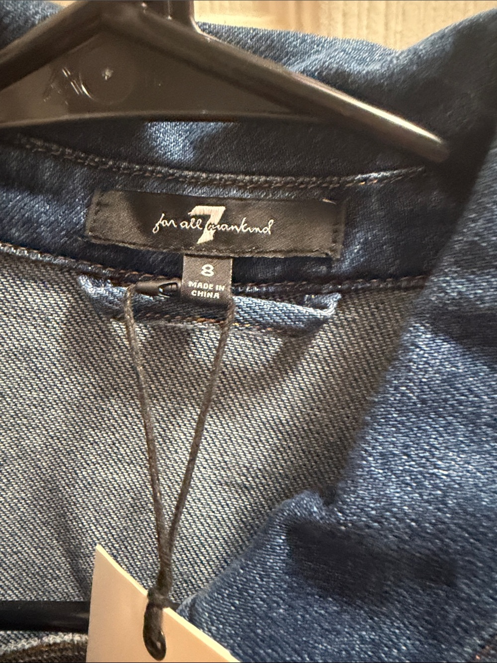 7 for all Mankind Fit and Flare Denim Button-Front Mini Dress - Blue - Picture 5 of 6